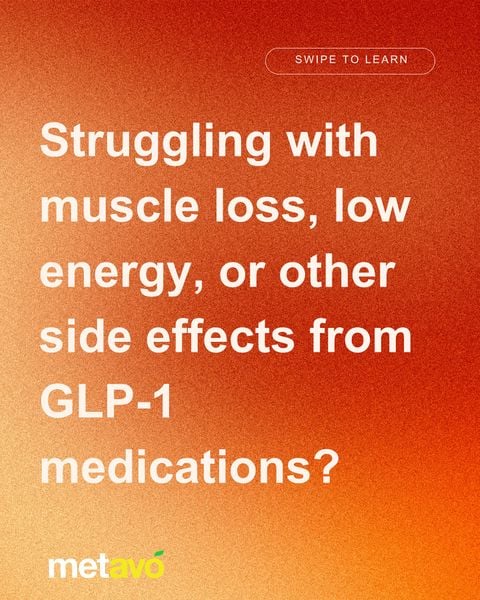 Struggling with muscle loss, low energy, or other side effects from GLP-1 meds?
You’re not alone and you don’t have to just “deal with it.”
Metavo’s all-natural, clinically backed formula is here to support your body from the inside out.
💪 Helps retain muscle
⚡ Boosts natural energy
💚 Supports metabolism and blood sugar without the harsh side effects
Feel like you again, with support that works with your GLP-1 journey — not against it.