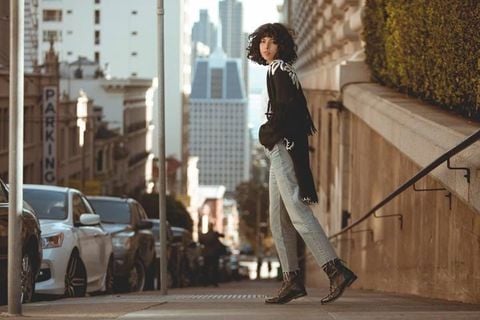 Closet staple: LAUREL. Every wardrobe, no matter what style, needs a little black combat boot. The perfect balance of form and function, LAUREL features 7 eyelets on a full-grain leather upper, a zipper at the back for ease of access and nail head detailing on its 1