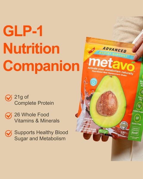 Your GLP-1 routine just got a serious upgrade. 💚
Metavo’s Meal Replacement Shake is more than just protein, it’s your GLP-1 nutrition companion, designed to keep you full, energized, and supported between meals.
✔️ 21g complete protein
✔️ 3g prebiotic fiber
✔️ Clinically backed avocado bioactives
Because real support means fueling your body and your metabolism the smart way.