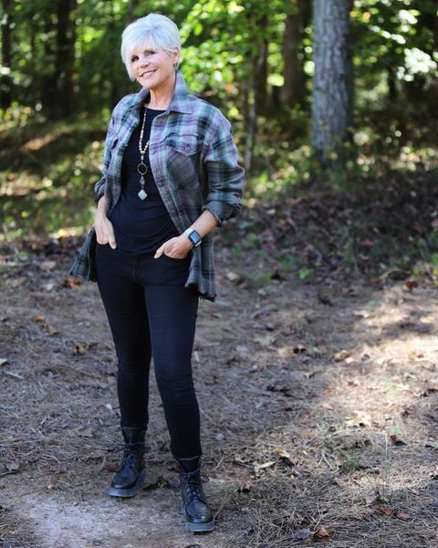 It’s a rainy day in Georgia! But, that’s okay, it’s hair appointment day...haha... I’m a poet and don’t know it 😆 I’m wearing a freepeople shacket with black shirt & jeans and bedstu boots. Hope you have a great Thursday!