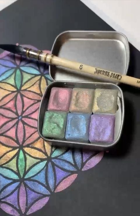Handmade shimmer watercolor paint is made with a high percentage of pigment  resulting in bright color saturation : r/interestingasfuck