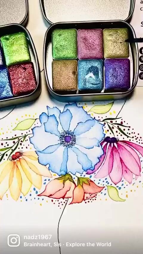 Wrapping our handmade shimmer watercolor paint. This is one of the lim